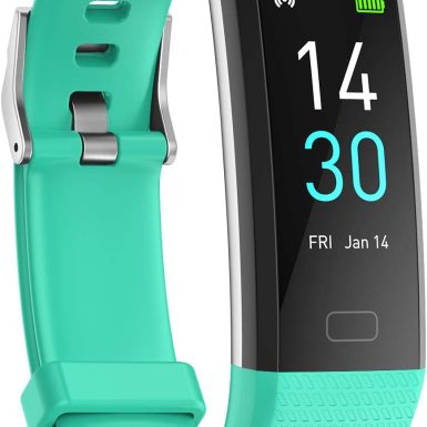 Fitness Tracker with Step/Distance/Calories Counter for Women Men | Heart Rate Monitor, Slim Style Watch, IP68 Waterproof, Sleep Monitor, Pedometer Watch, Black Band
