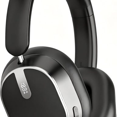 Hybrid Active Noise Cancelling Bluetooth Headphones Wireless Headphones | Over Ear, 120H Playtime, Hi-Res Audio, Deep Bass, Memory Foam Ear Cups for Home Office Travel Black